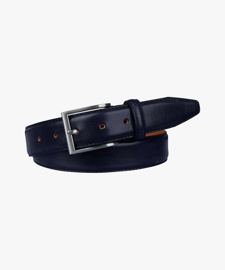 Navy calf leather belt
