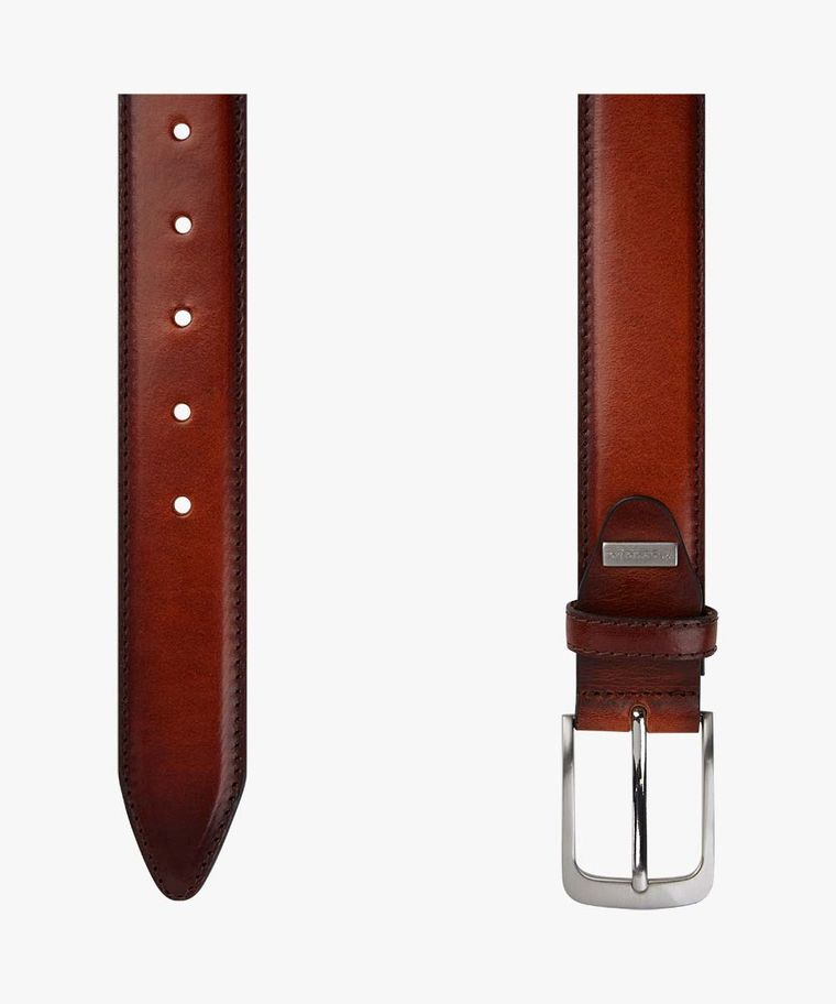 Cognac hand-brushed belt