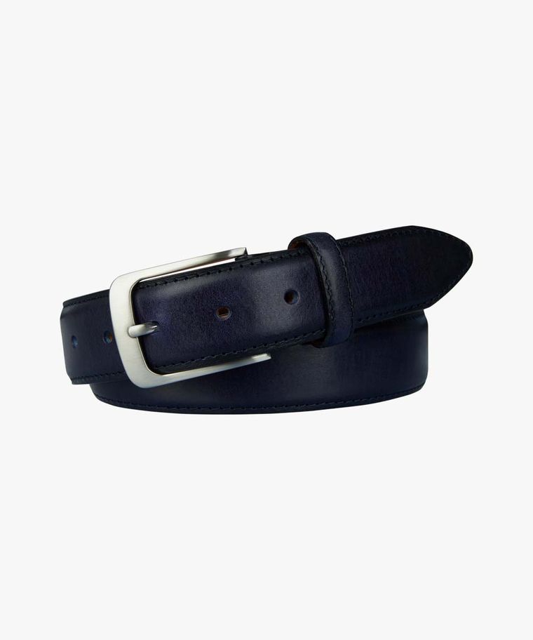 Navy hand-brushed belt