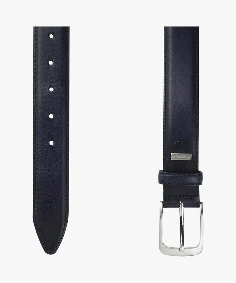 Navy hand polished belt