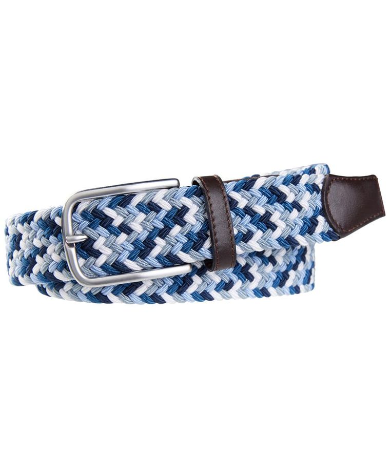 Multicolour elastic braided belt