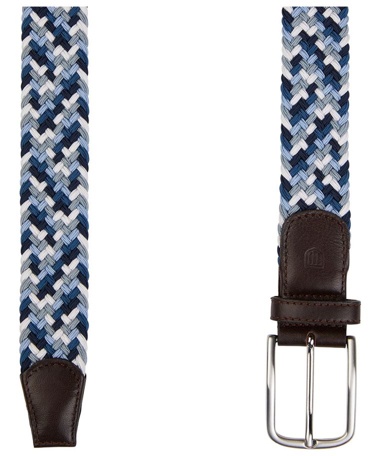 Multicolour elastic braided belt
