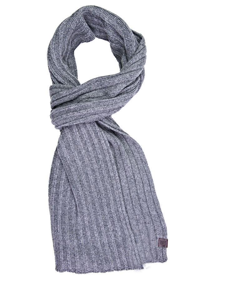 Grey wool-cashmere scarf