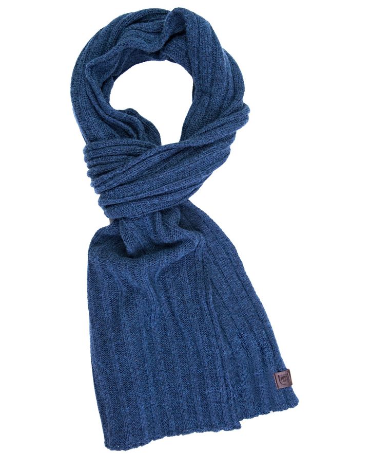 Indigo wool-cashmere scarf