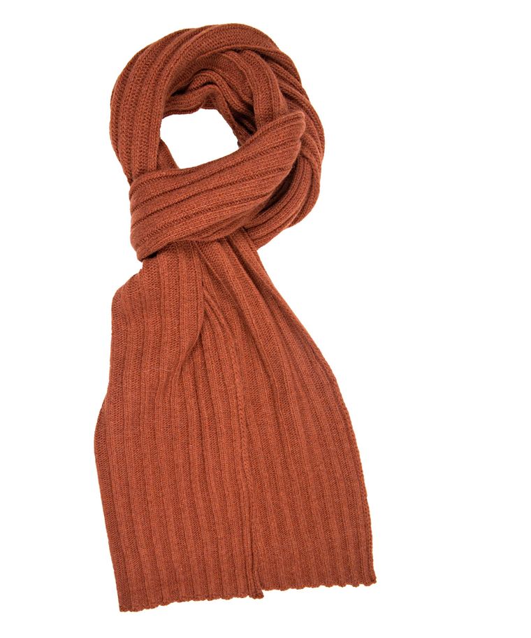 Orange wool-cashmere scarf