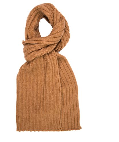 PROFUOMO Ochre yellow wool-cashmere scarf