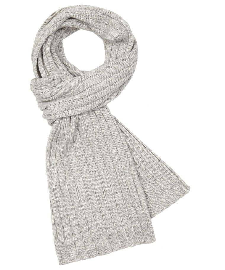 Light grey wool-cashmere scarf