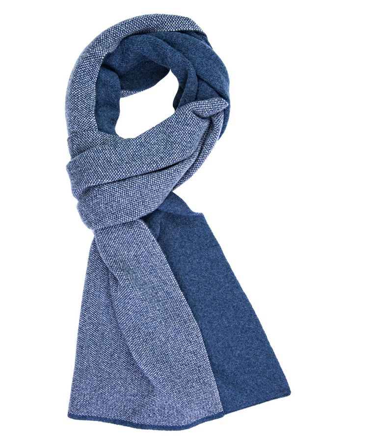 Navy wool-cashmere scarf