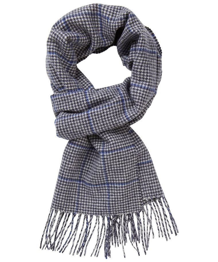 Blauw geruite sjaal
