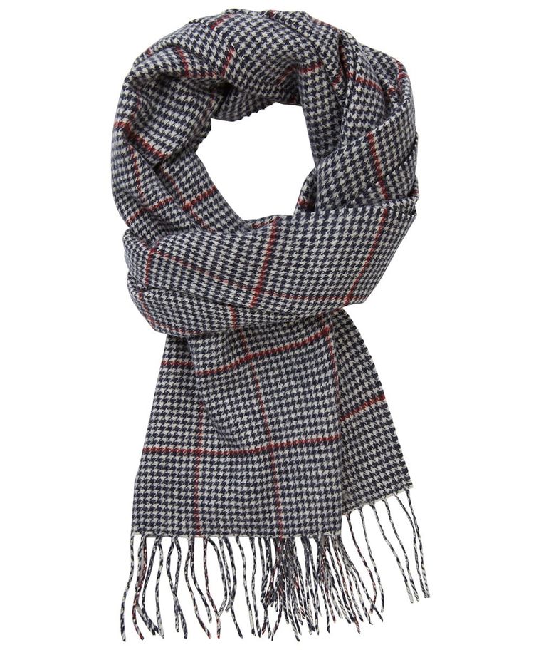 Navy checked scarf
