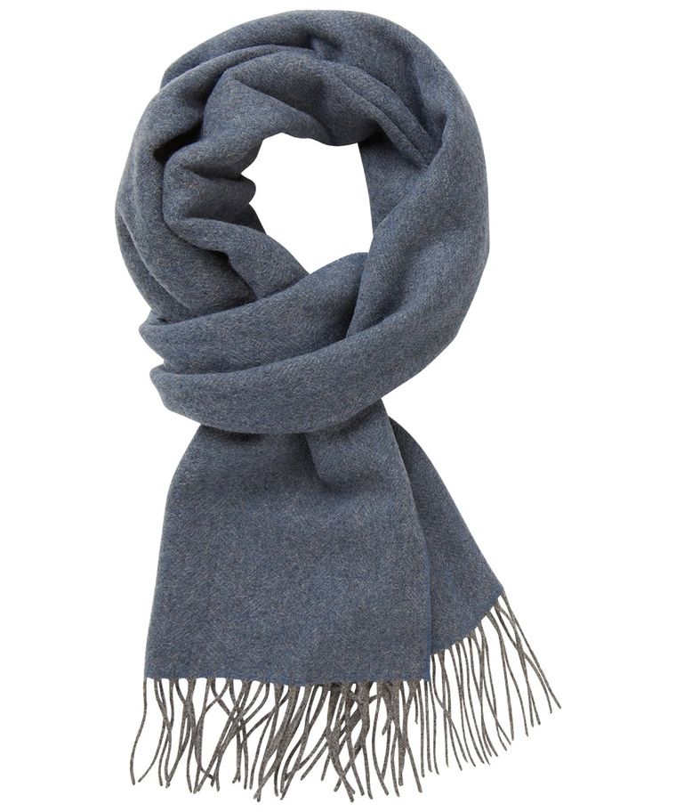 Midden blauwe wollen sjaal