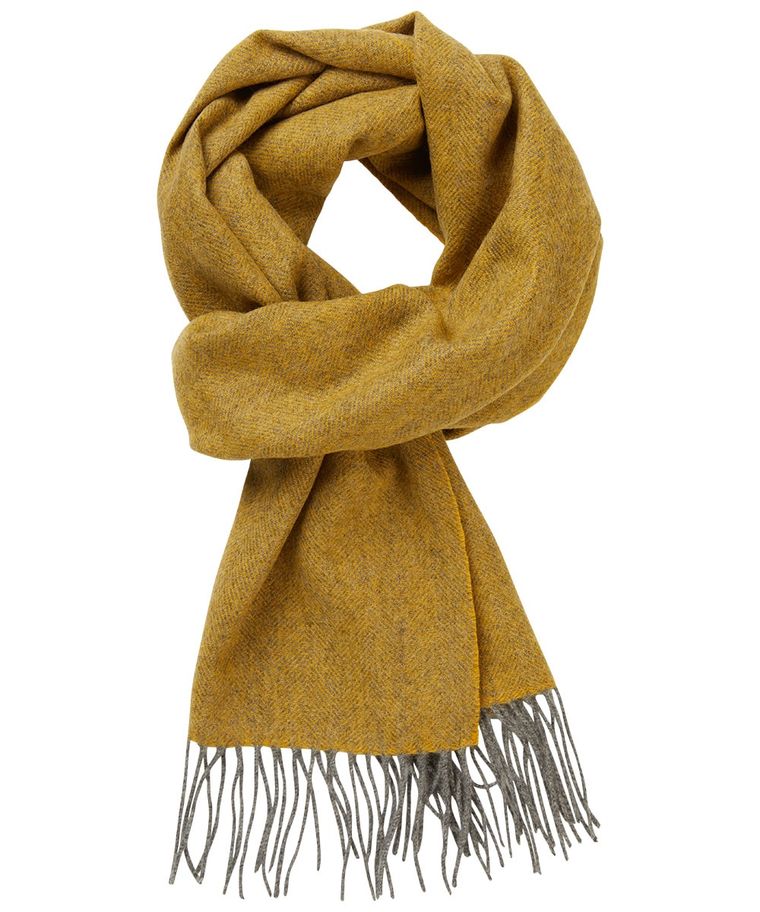 Yellow wool-cashmere scarf