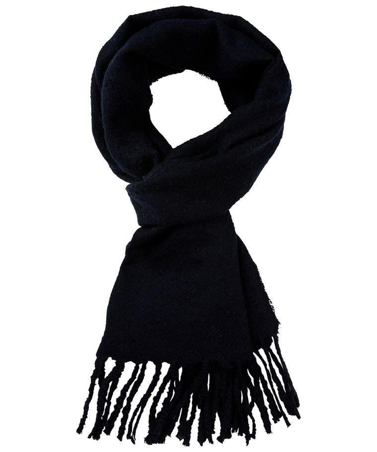 Navy wool blend scarf