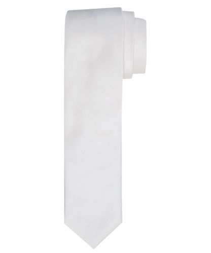 null Wedding off-white skinny satin-silk tie
