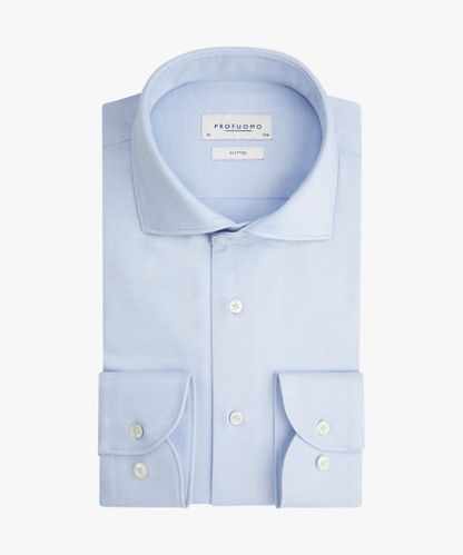 Profuomo Blue single-jersey knitted shirt