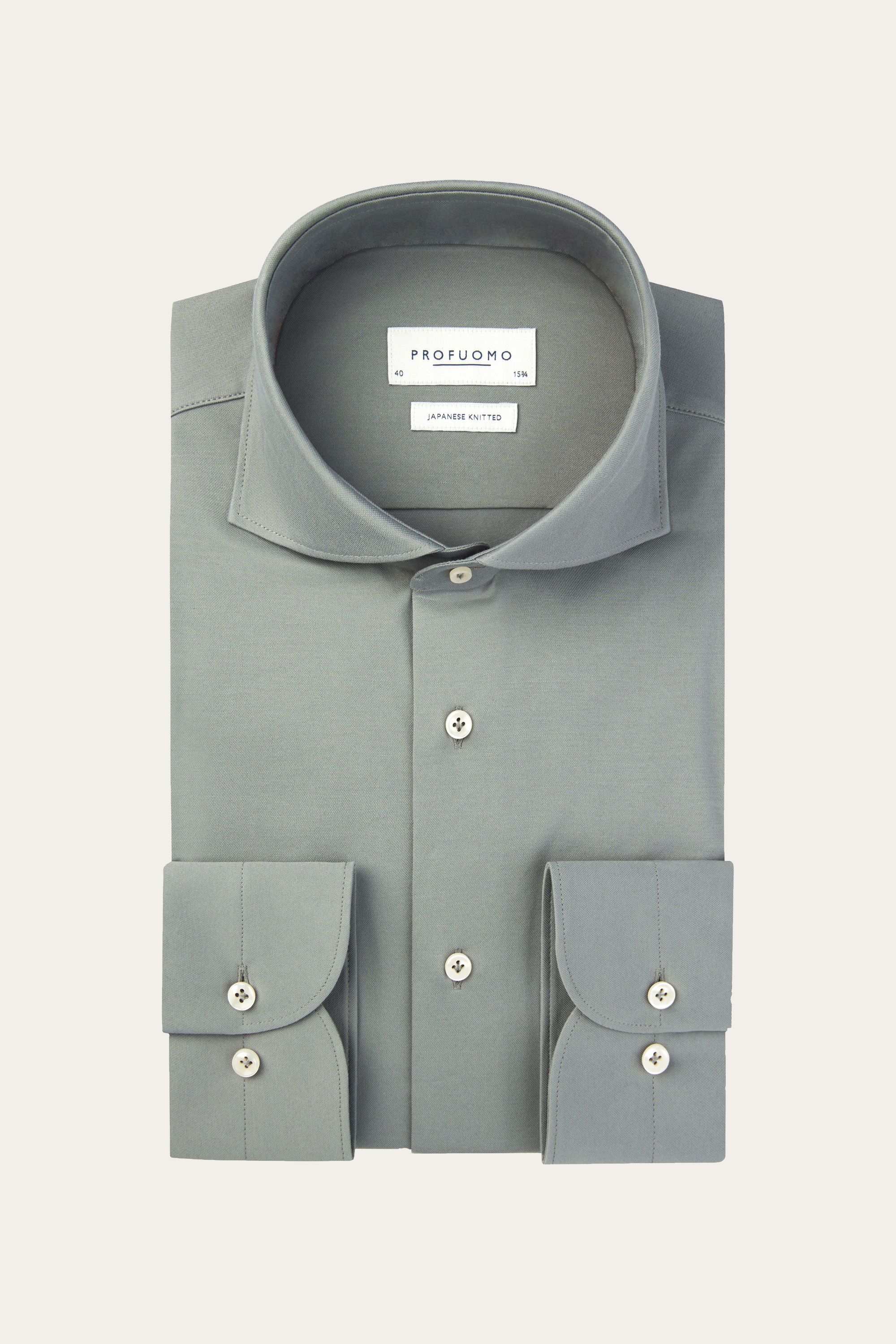 Blue Japanese knitted shirt | Profuomo B.V.