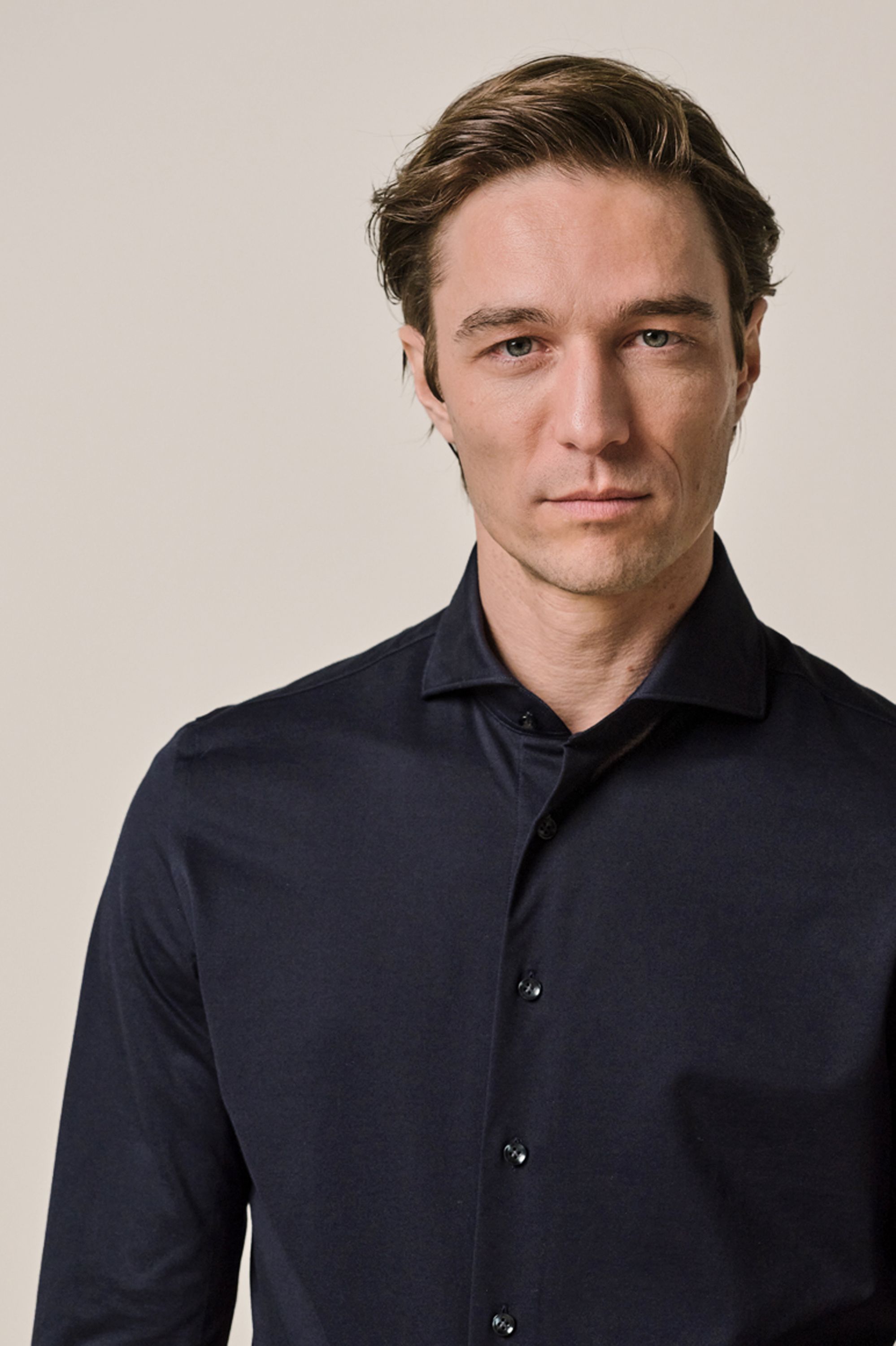 Blue Japanese knitted shirt | Profuomo B.V.