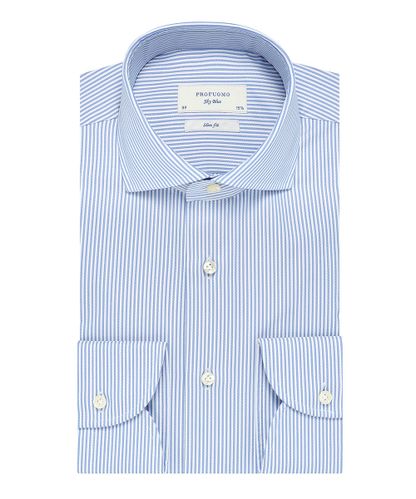 Profuomo Blue stripe royal twill shirt