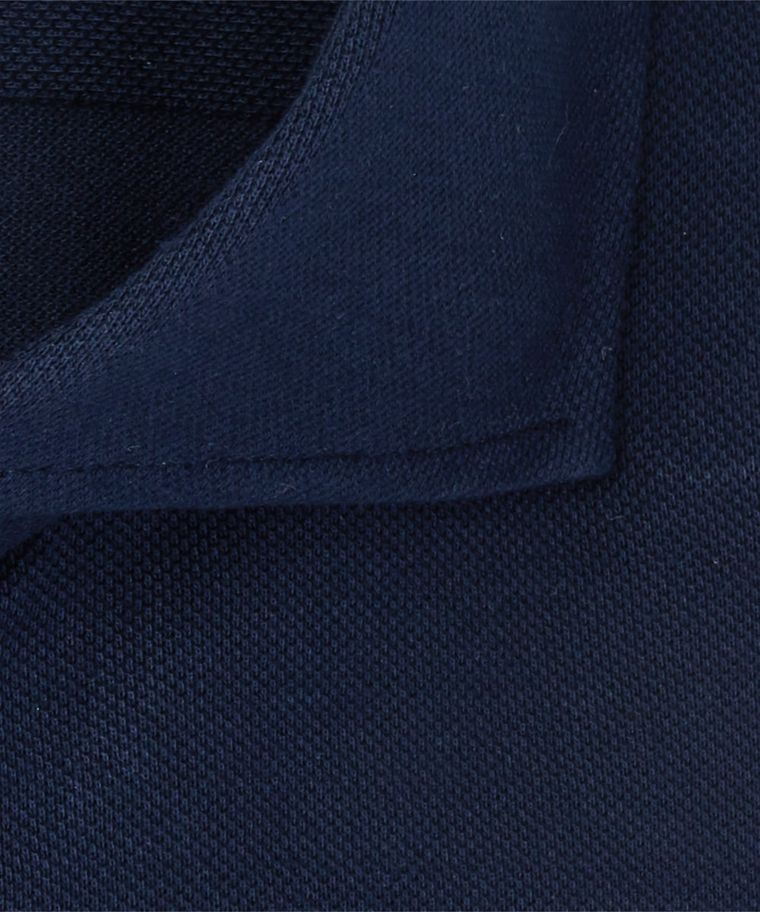 Navy mercerised knitted overhemd