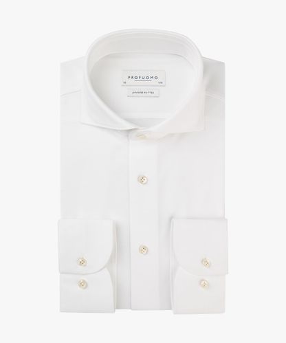 Profuomo Japanese Knitted Shirt in Weiß