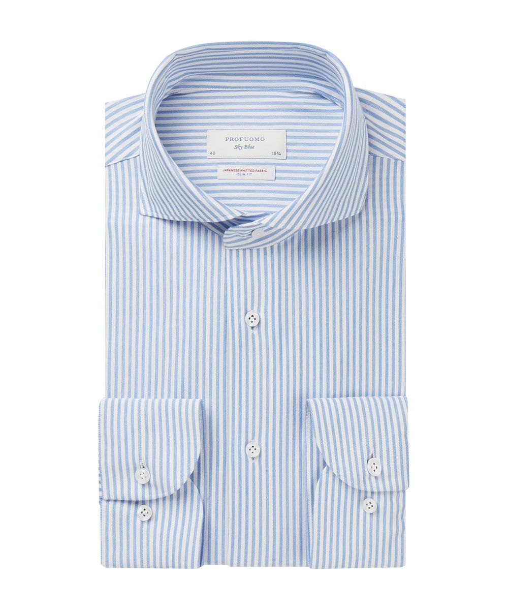 Pinstriped Japanese knitted shirt