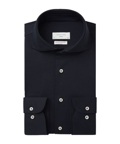 PROFUOMO Navy Japanese knitted shirt
