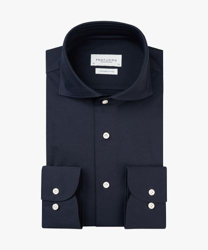 Profuomo Japanese Knitted Shirt in Marine