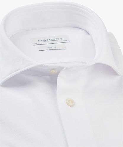 PROFUOMO Weißes Hemd aus Piqué