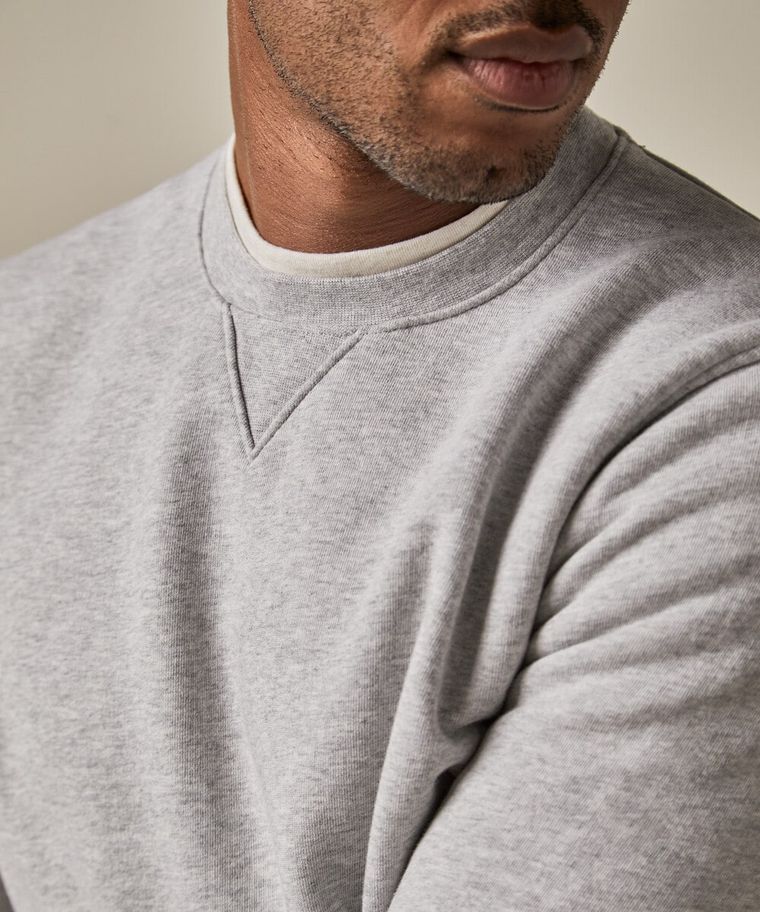 Grey melange crewneck sweater