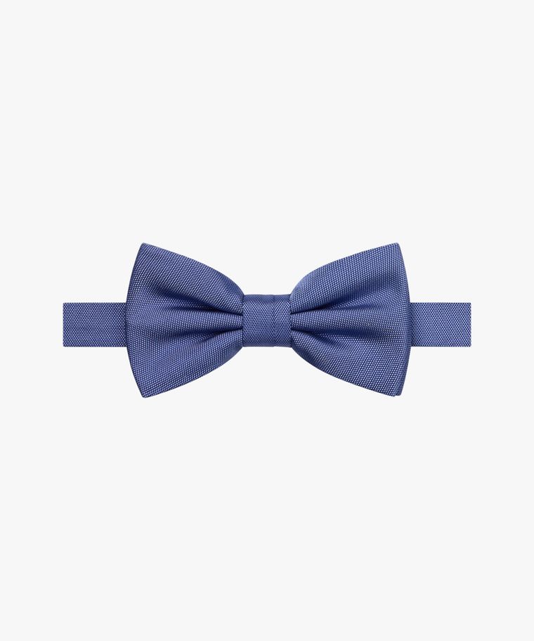 Blue polka dot silk bow tie