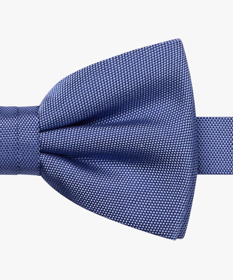 Blue polka dot silk bow tie
