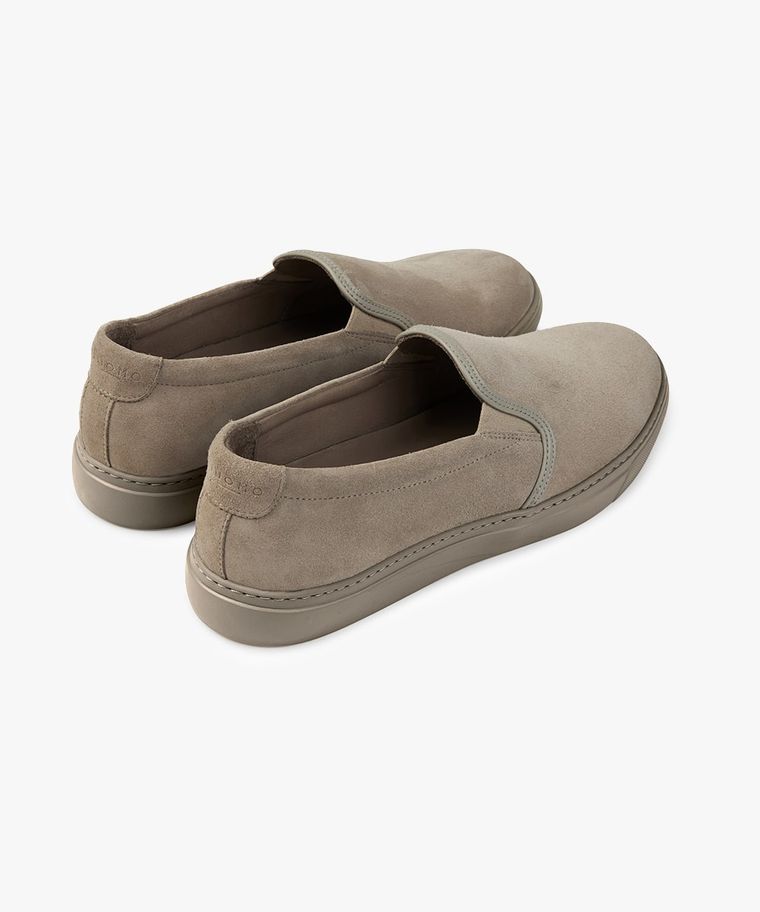 Taupe suède slip-on sneakers