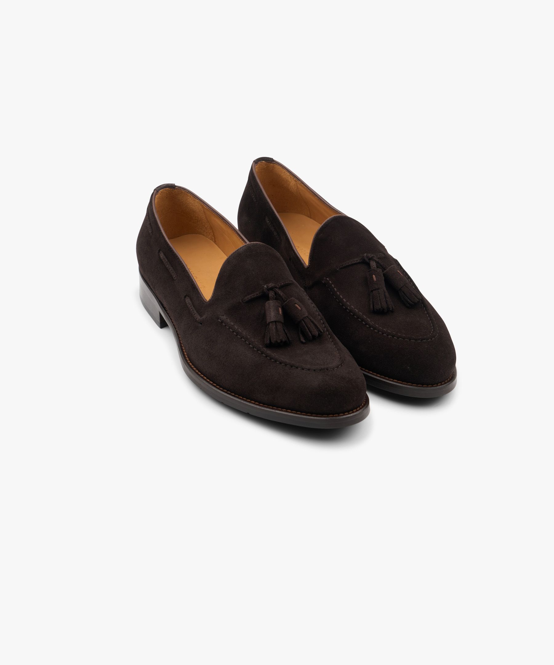 Bruine suède loafers