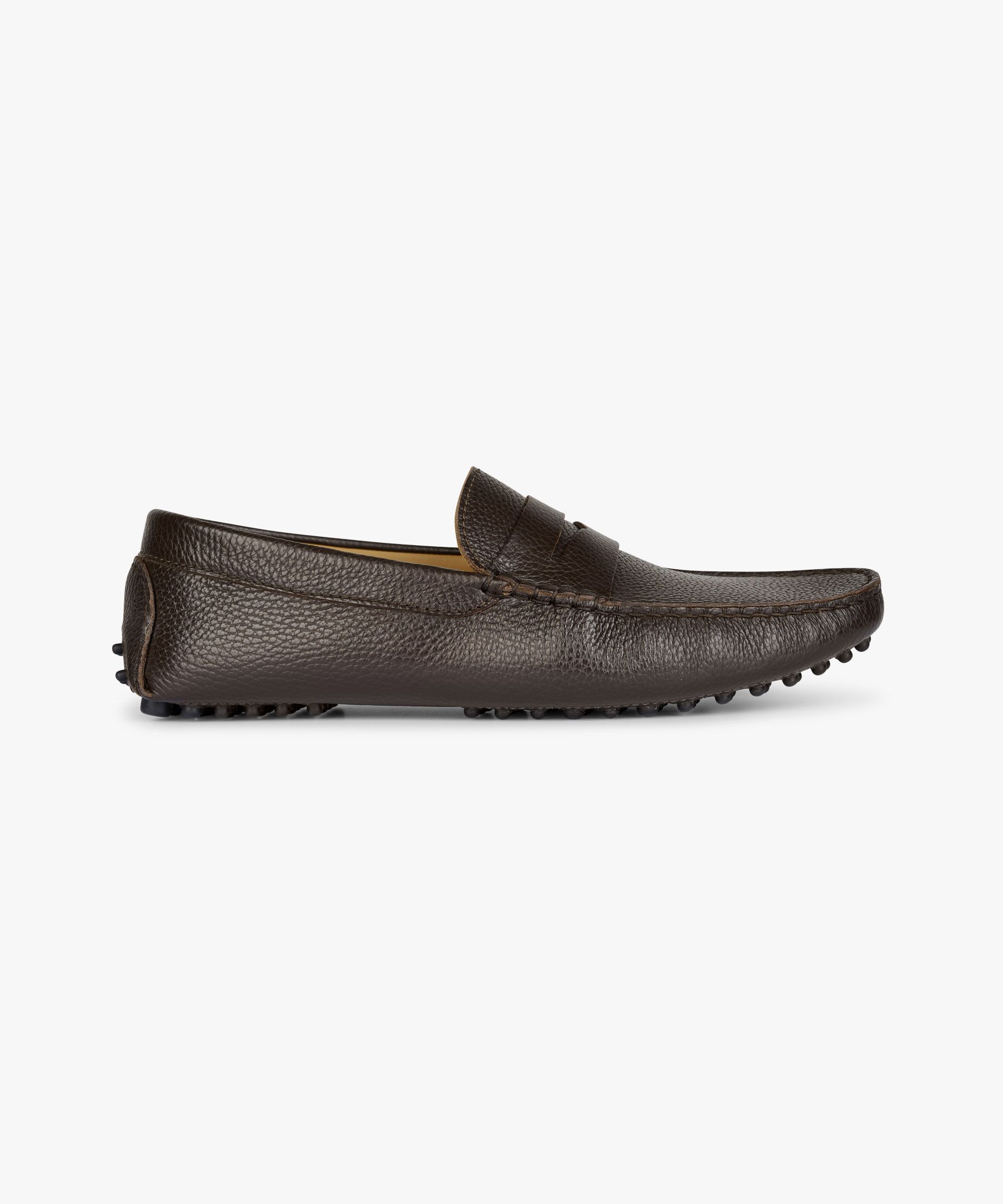 Brown leather driver shoe