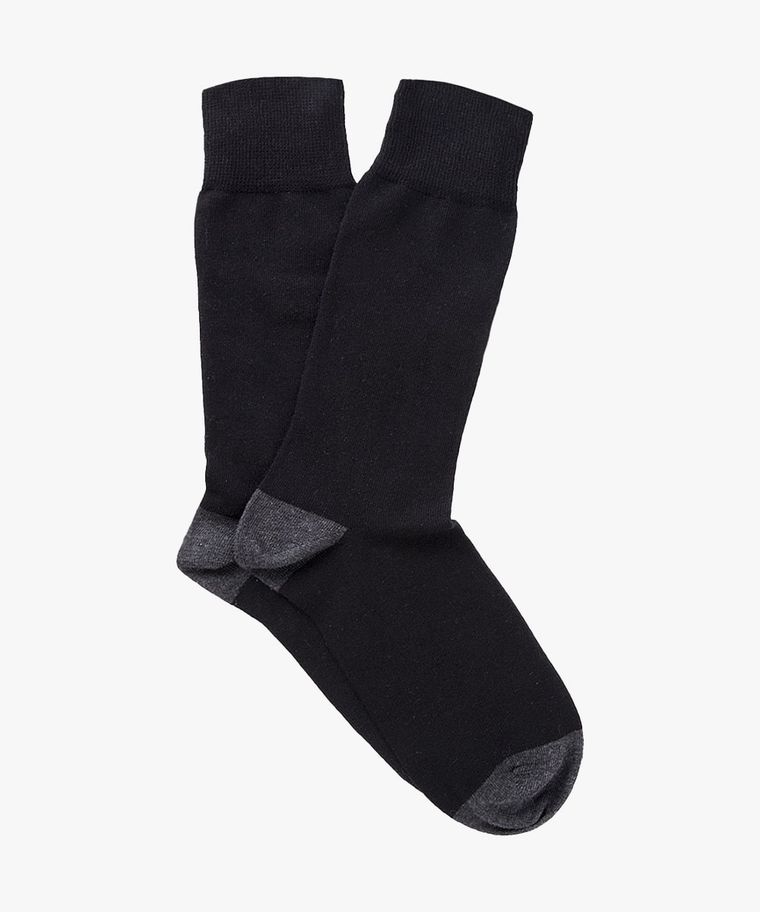 Black cotton socks, two-pack