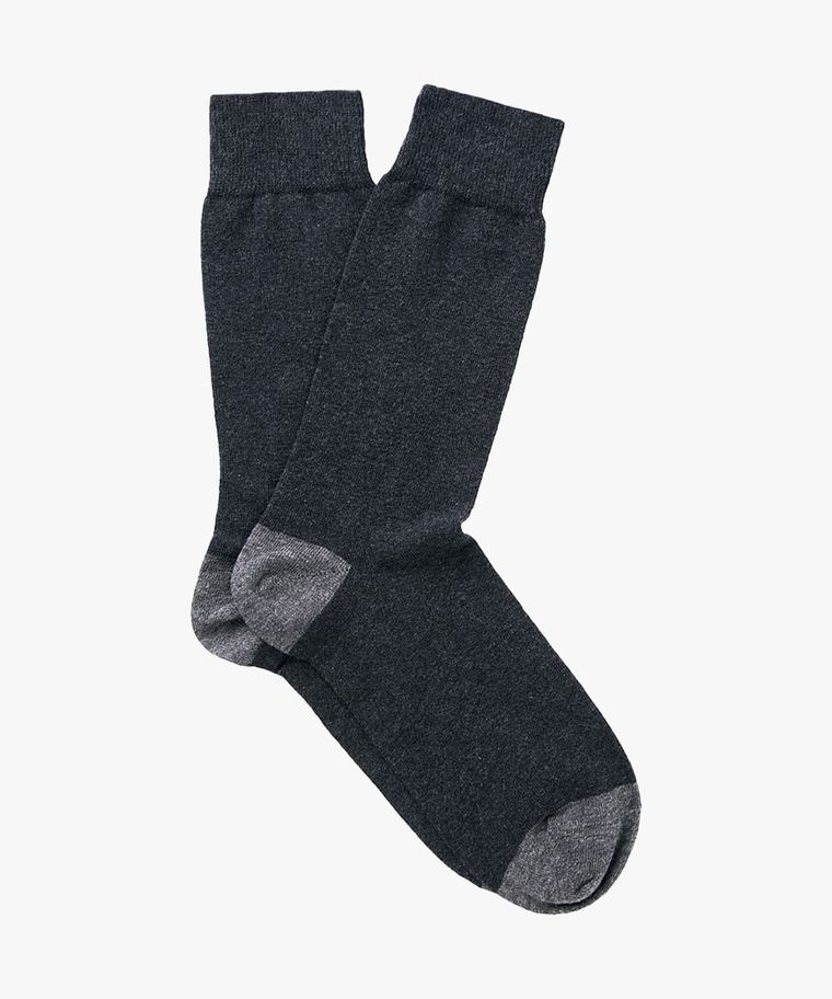 Anthracite cotton socks, two-pack