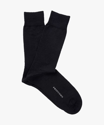 Profuomo Black wool-cotton socks