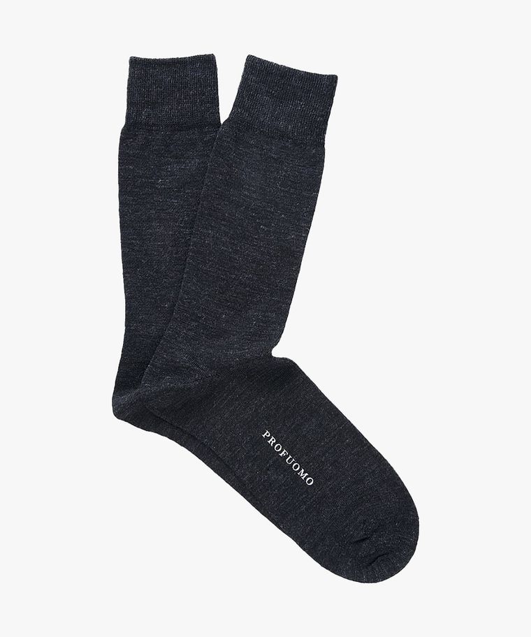 Antraciet katoen-wollen sokken