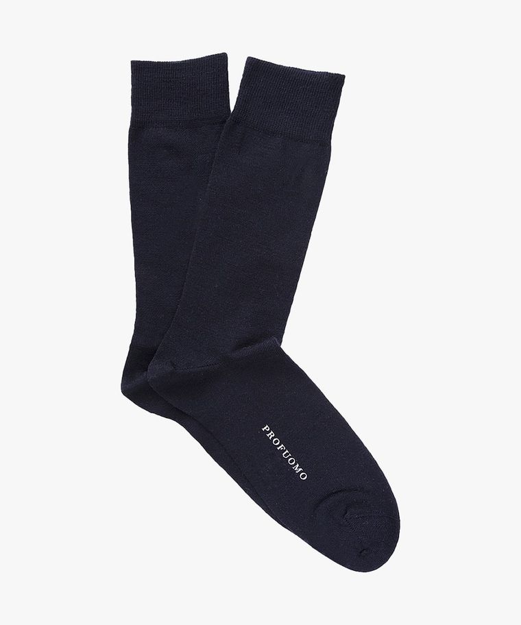 Navy cotton-wool socks