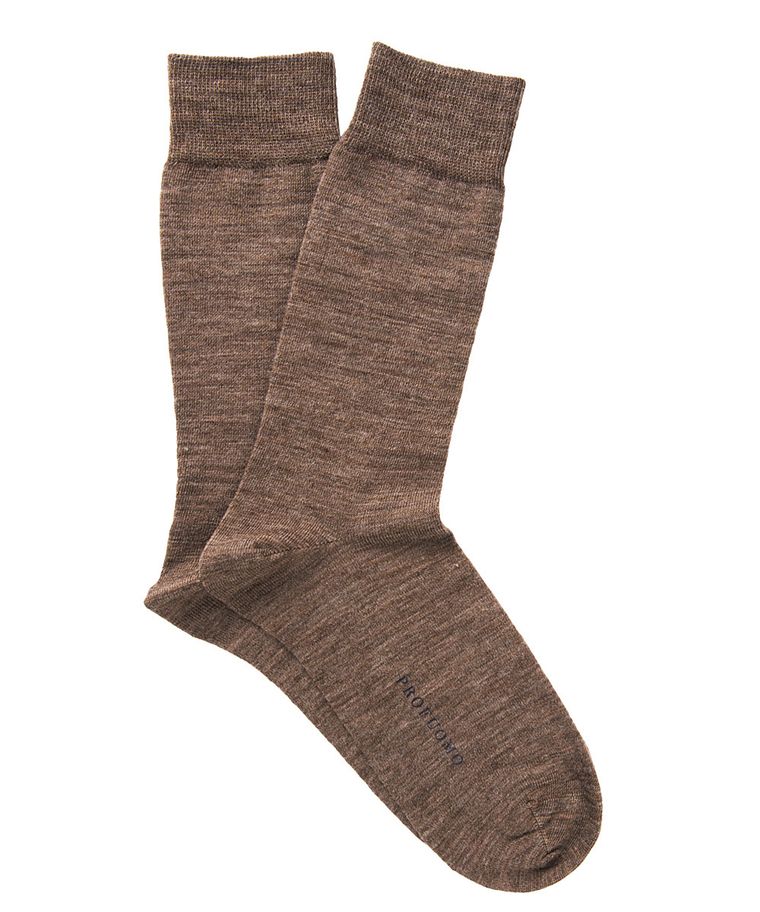 Camel solid cotton-wool socks