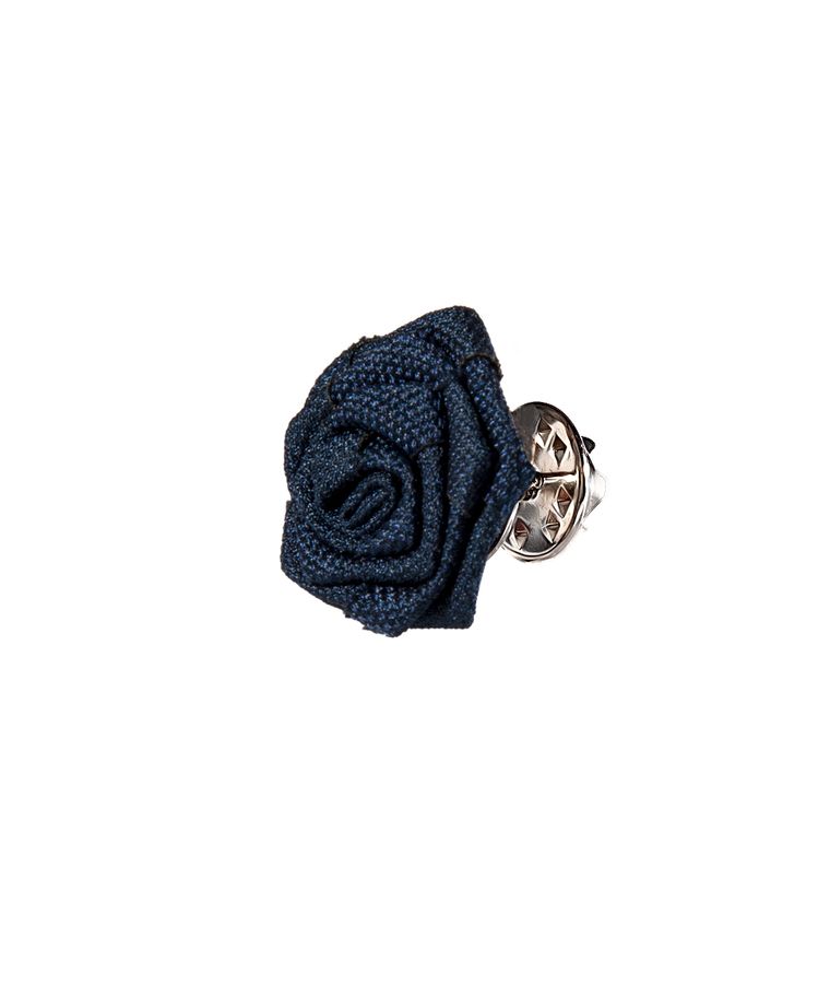 Navy flower lapel pin