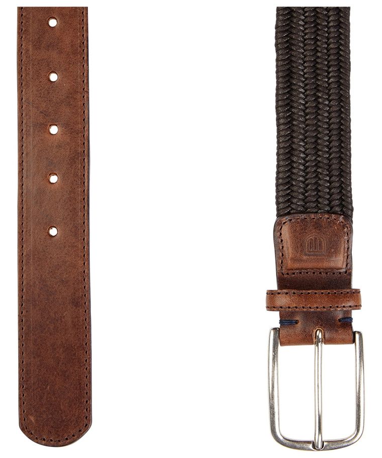 Brown braided belt