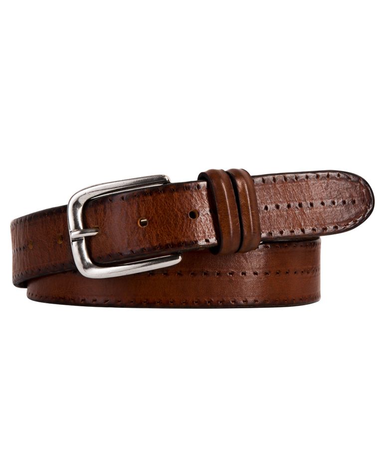 Cognac jeans leather belt
