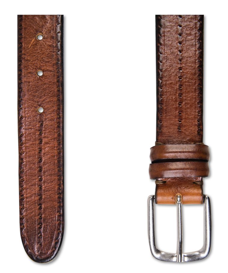 Cognac jeans leather belt