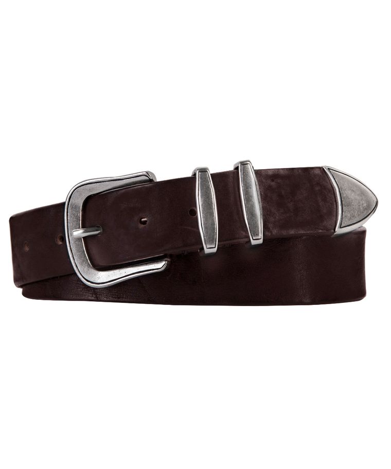 Brown jeans leather belt