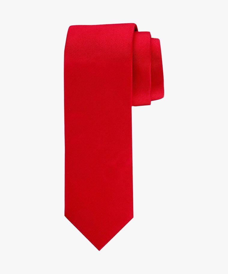 Red oxford silk tie