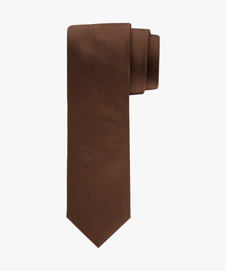 Camel Oxford silk tie
