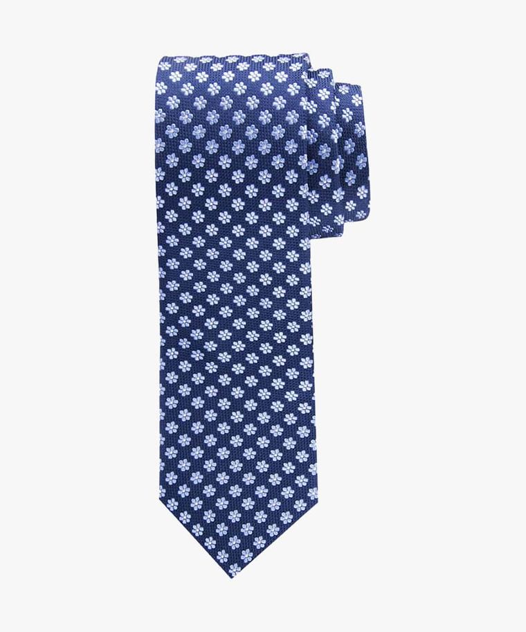 Blue flower silk tie