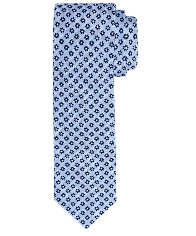 Blue classic flower silk tie
