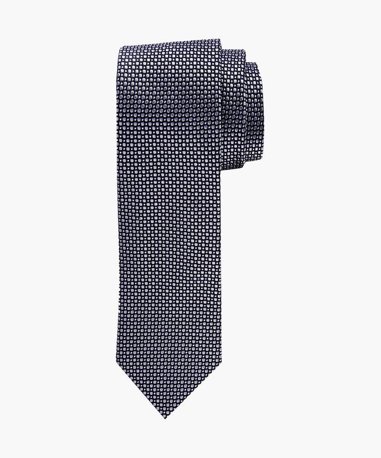 Grey pattern silk tie